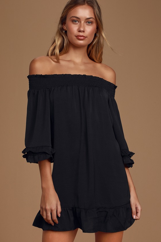 one shoulder swing dress