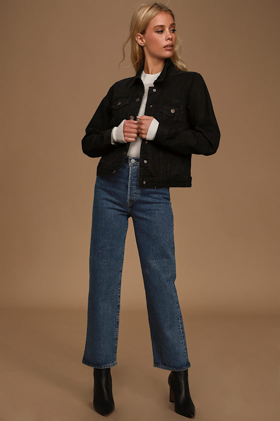 Time Is Now Black Denim Jacket 1