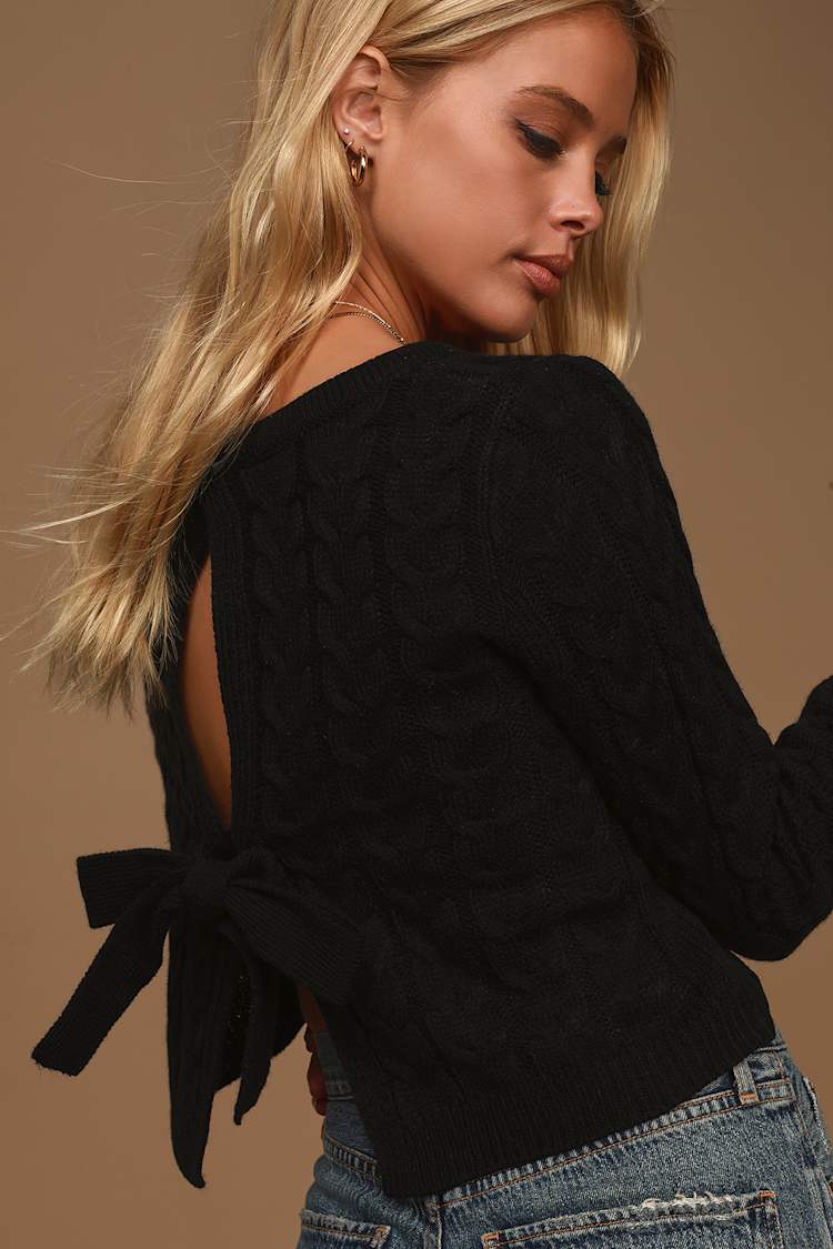 Tie Back Cable Knit Sweater Vintage Cable Knit Sweater Laverne