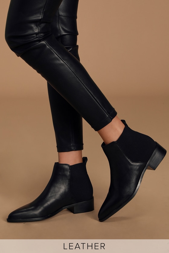 Steve madden jingle black leather booties 2025