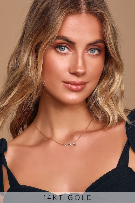 When Stars Align 14KT Gold Constellation Aries Necklace