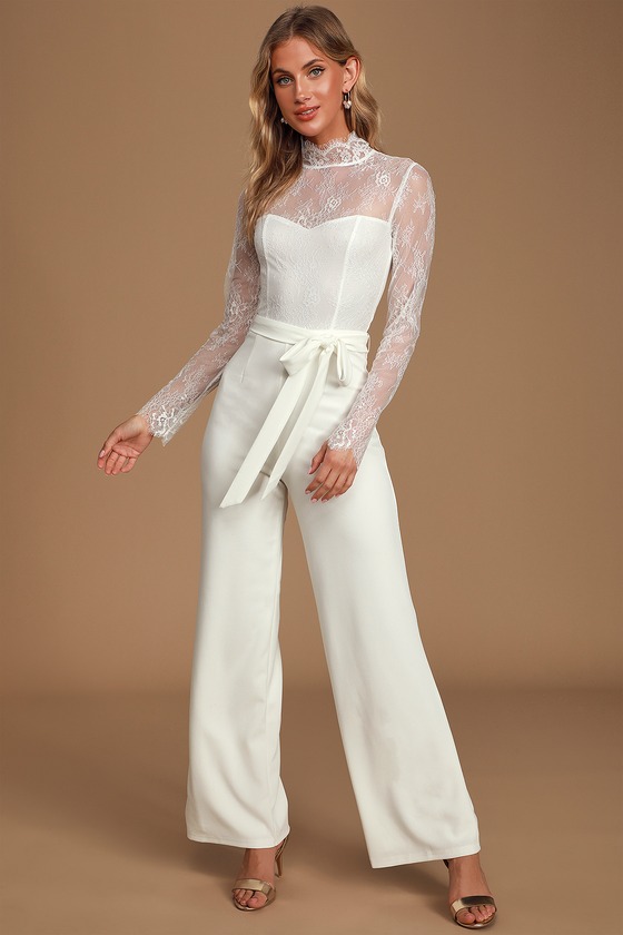 long sleeve jumpsuit lace