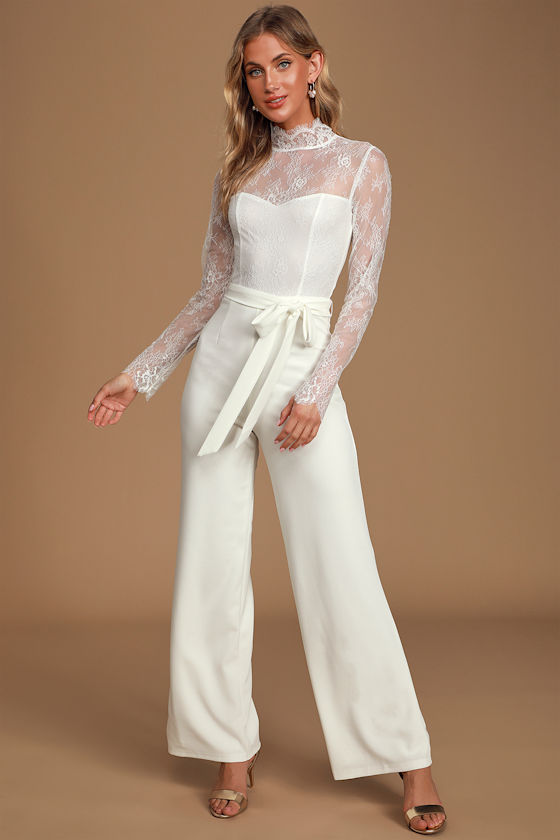 Loving Expression White Long Sleeve Jumpsuit 1