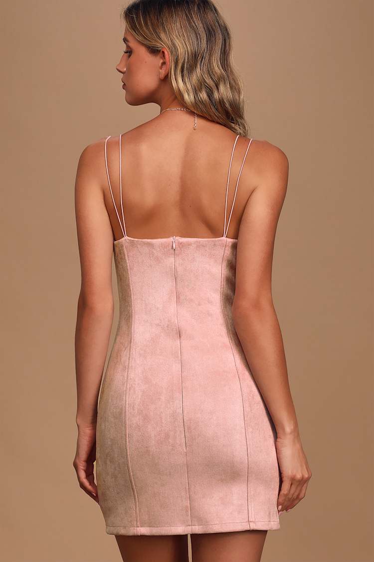 sachin and babi light blue dress Sexy Blush Suede Dress - Vegan Suede Bodycon - Mini Bodycon Dress