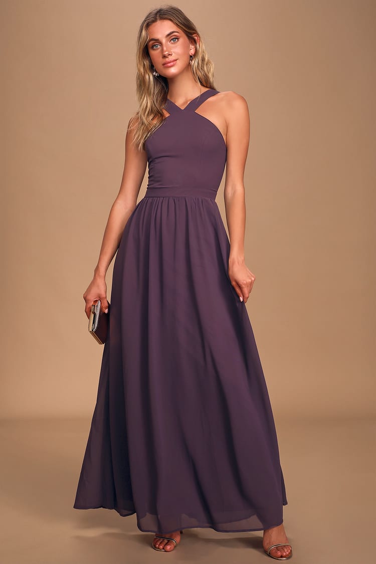 Air of Romance Dusty Purple Maxi Dress