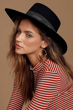 1 left !rARE  Lack of Color Sierra Boater black Lack Of Color The Sierra Boater Hat - Black | Editorialist main image 4