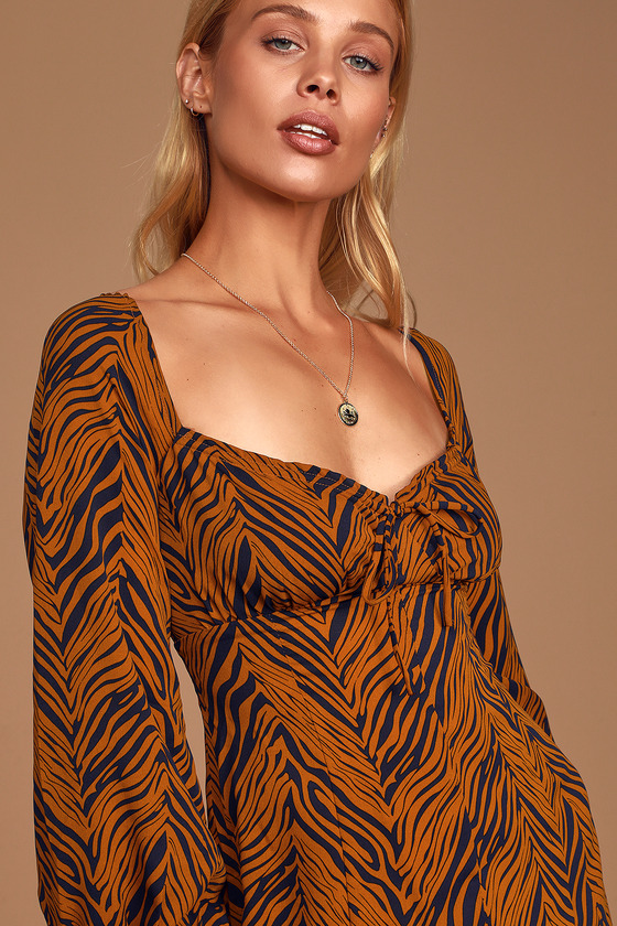 orange zebra dress