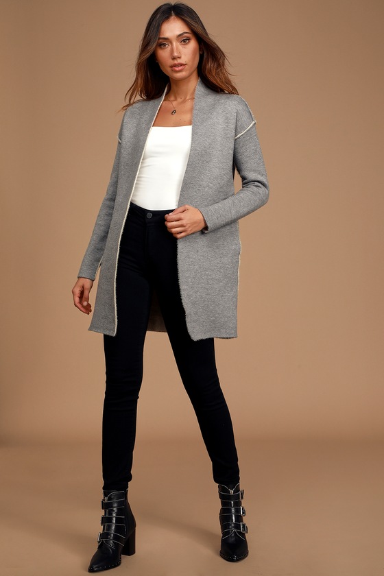 grey cardi