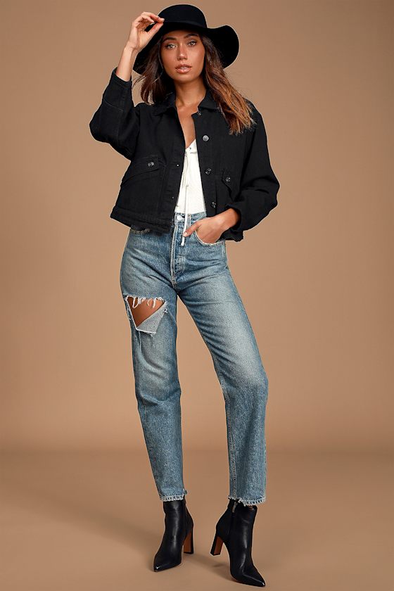 Caraway Black Denim Utility Jacket 6