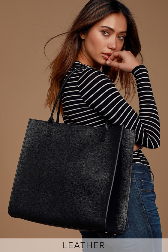 black leather large bag