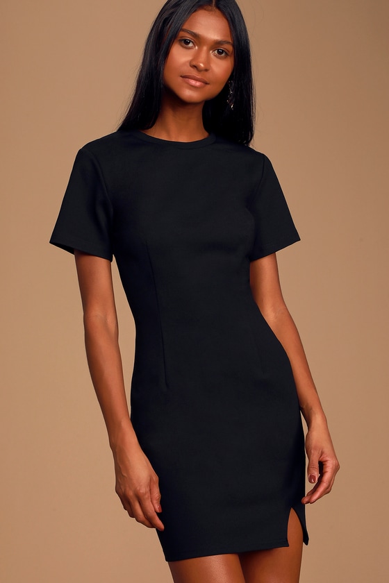 Chic Black Dress - Short Sleeve Bodycon Dress - Sexy Mini Dress - Lulus