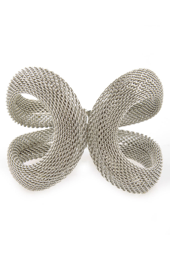 Kissing Coils Silver Cuff Bracelet