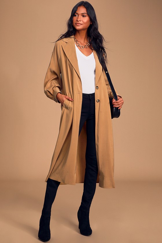 New Regime Tan Belted Trench Coat