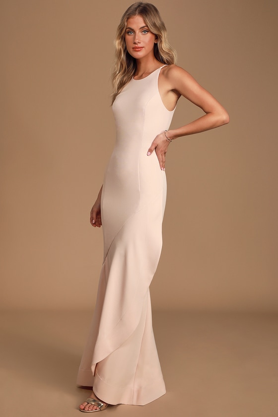 pink sleeveless maxi dress