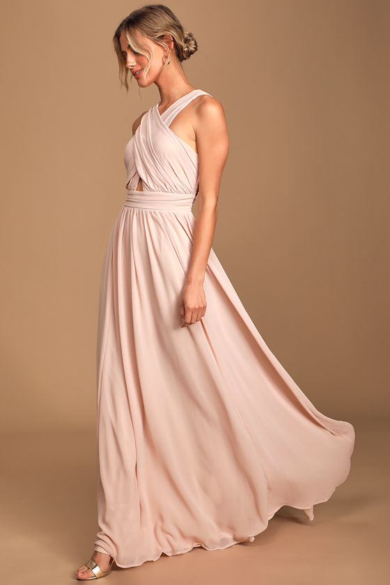 Divine Inspiration Blush Halter Maxi Dress 7