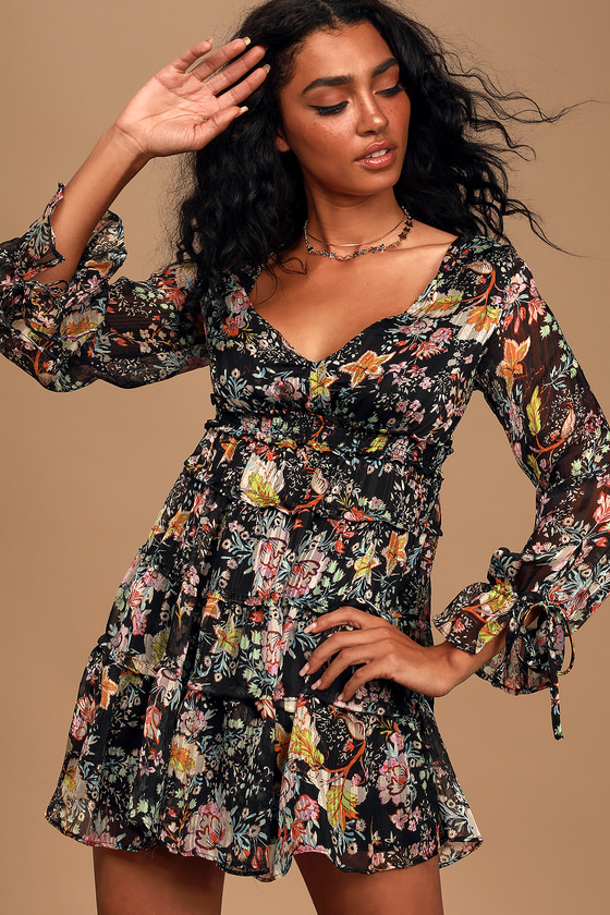 Free People Closer To The Heart - Floral Print Dress - Mini Dress - Lulus