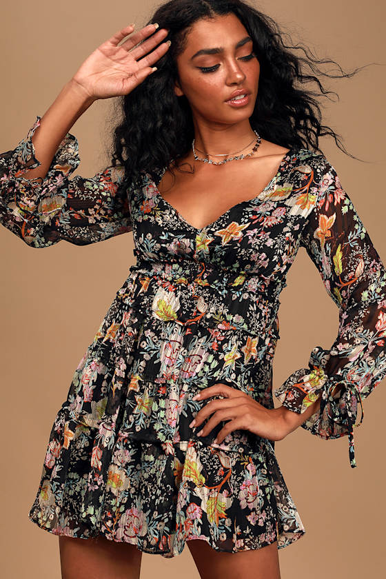 Free People Closer To The Heart - Floral Print Dress - Mini Dress - Lulus