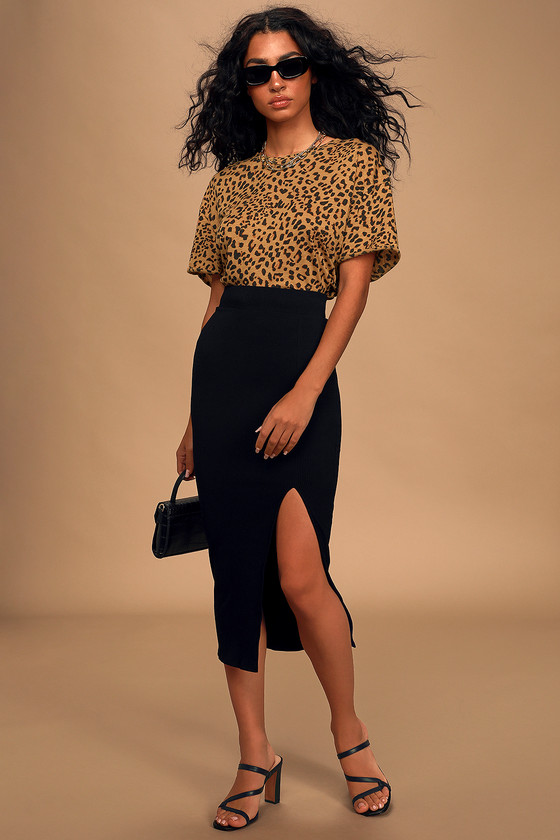 bodycon black maxi skirt