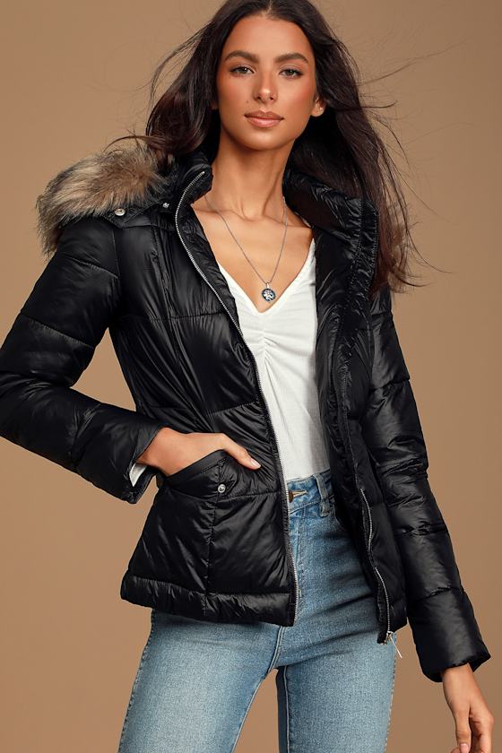 Ski Lift Black Faux-Fur Lined Hooded Puffer Jacket 2