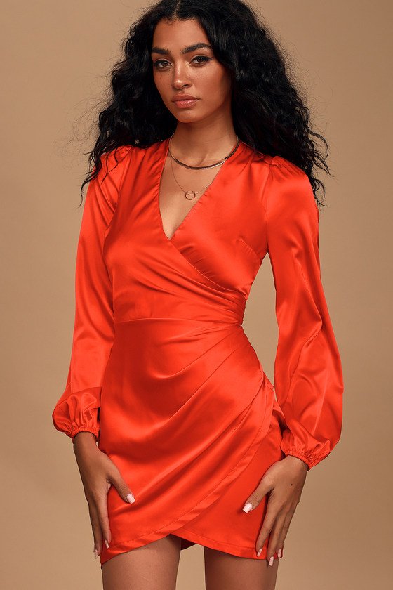 Long Sleeve Satin Dress Online Sale, UP ...