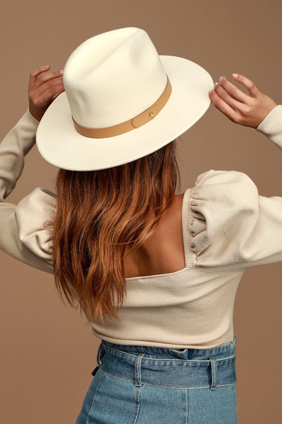 ivory wide brim hat