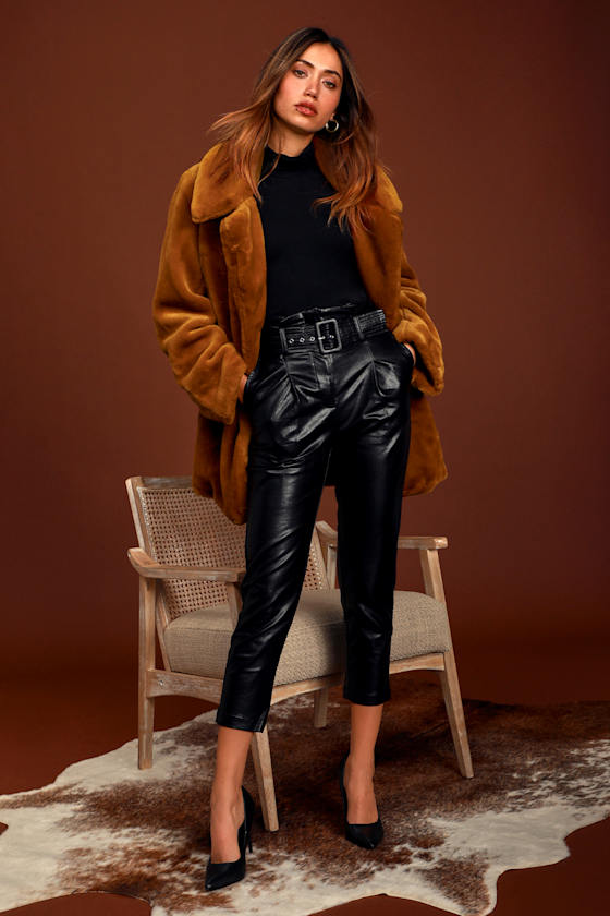 Avante Brown Faux Fur Double Breasted Coat 6