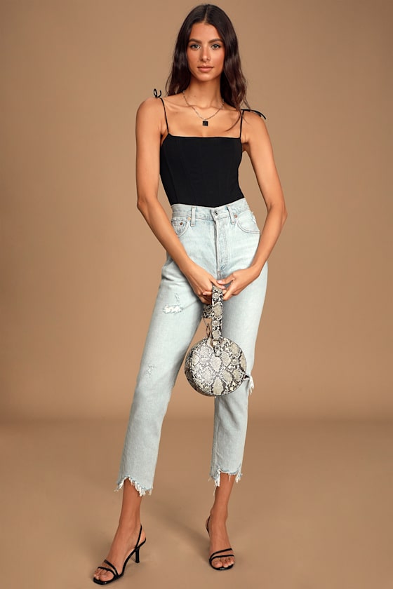 Tempting Time Black Tie-Strap Cropped Cami Top 2
