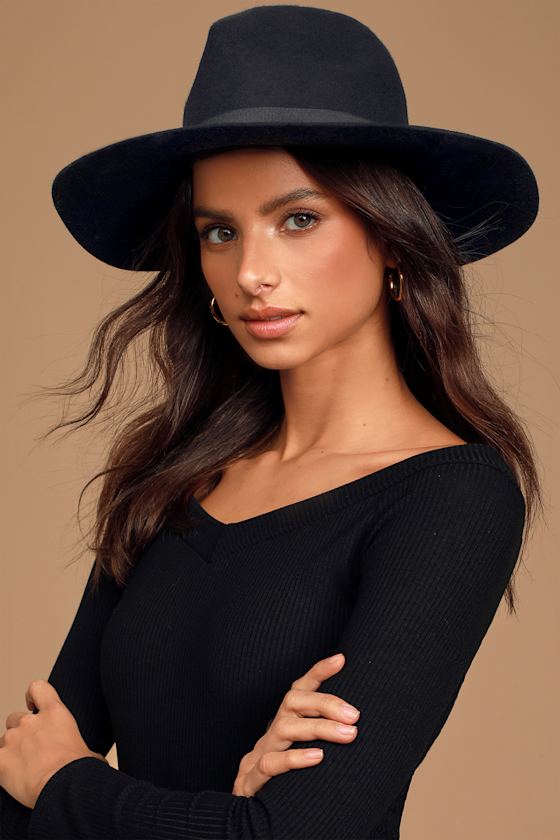 Billabong Great Scott Black Hat Fedora Hat Felt Hat Lulus