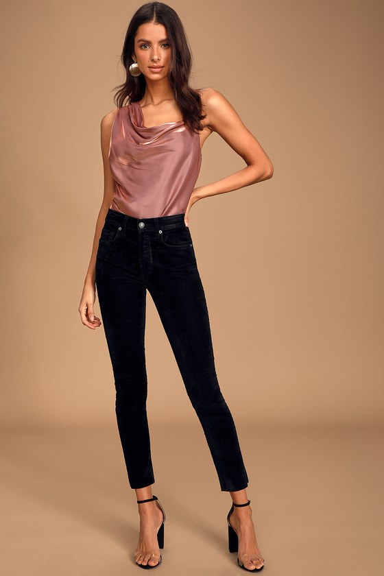 velvet skinny jeans