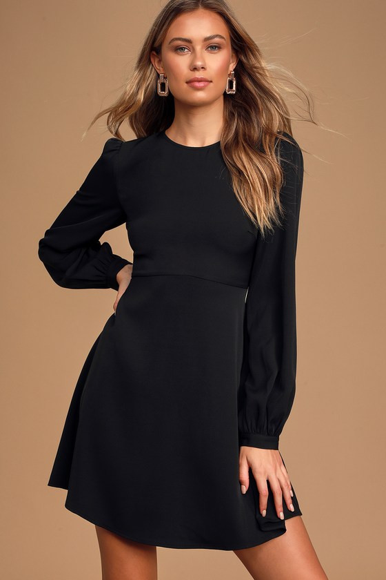 black long sleeve day dress