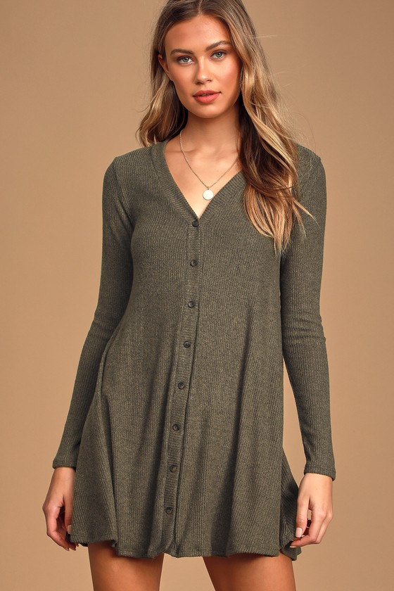 olive green fall dress