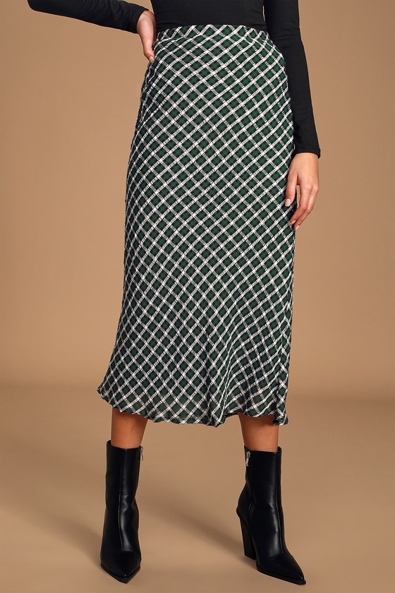 green bias skirt