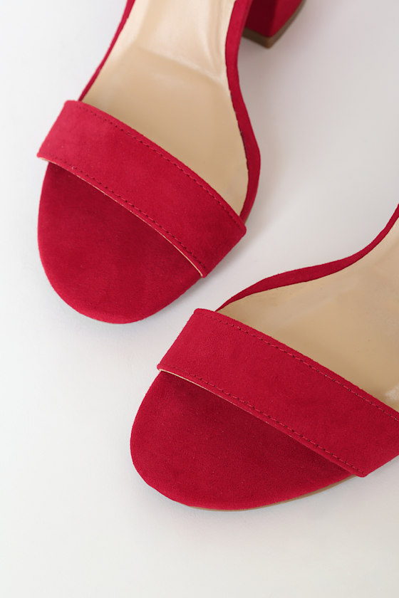 dark red suede heels