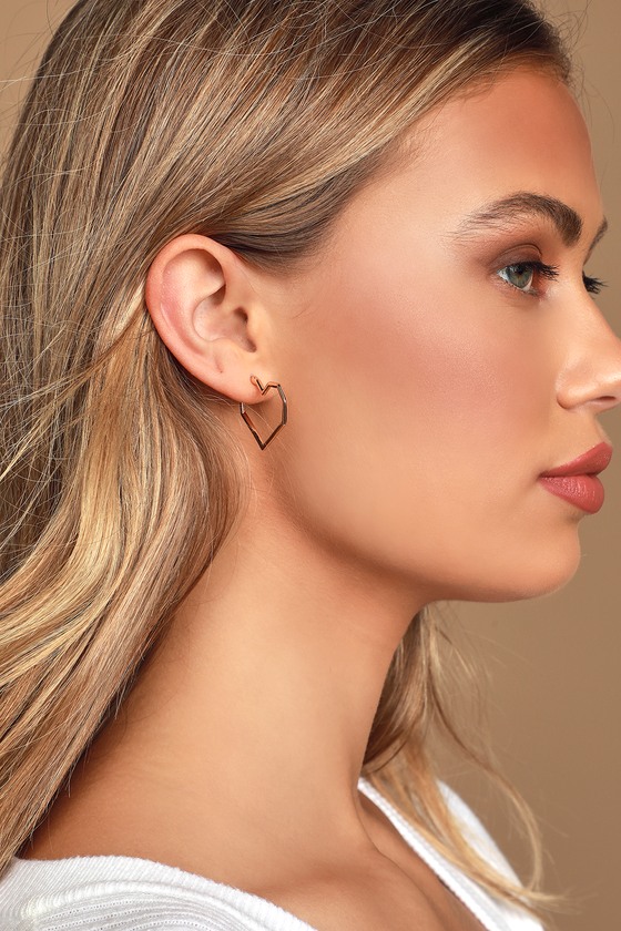 small heart hoop earrings