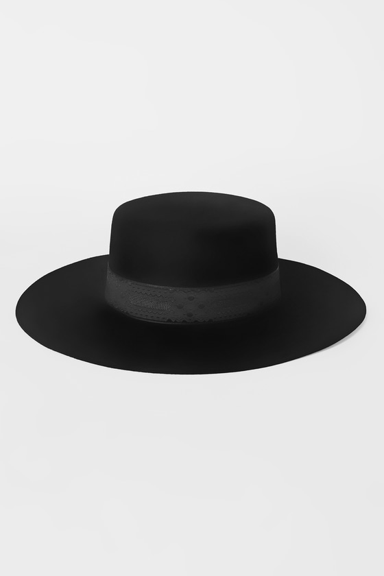 Lack of Color Sierra - Black Boater Hat - Wide Brimmed Hat - Wool