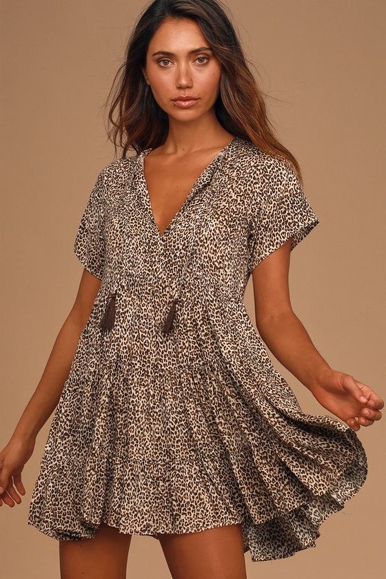 leopard print dress short sleeve