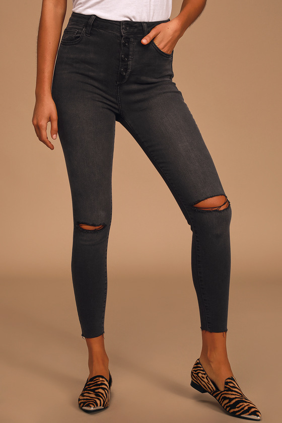 womens black high rise skinny jeans