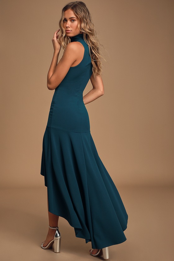 teal blue maxi dress