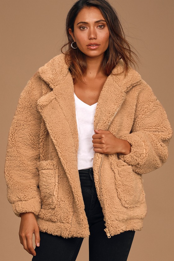 oversized teddy jacket