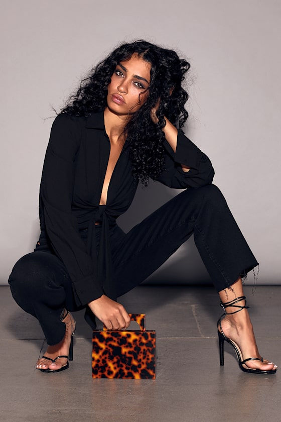 Ribcage Black High Rise Cropped Flare Jeans 7