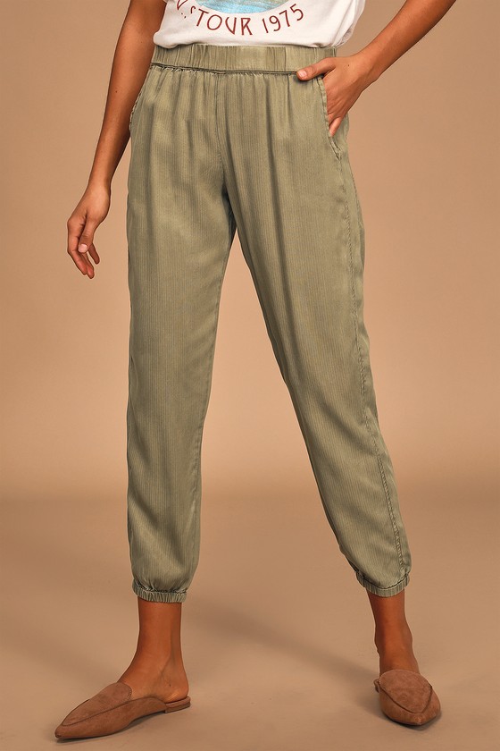 green jogger jeans