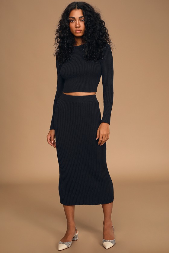 Sweater knit midi skirt hotsell