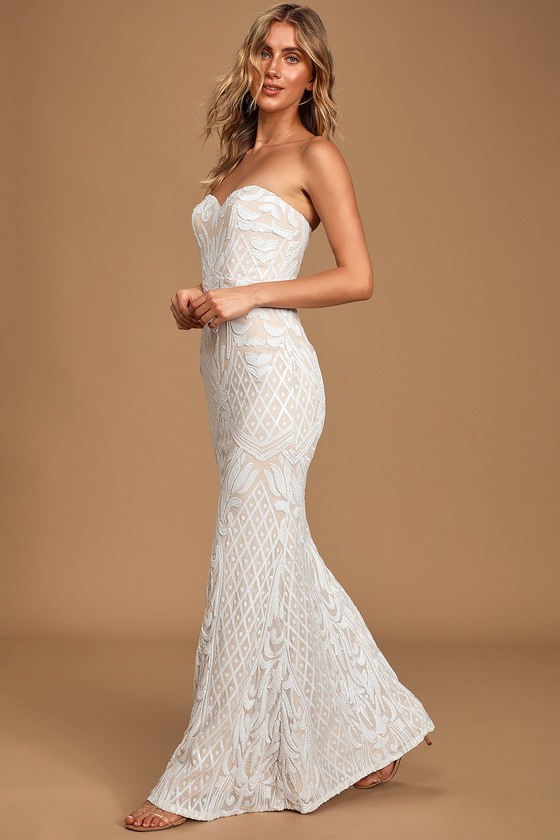 Strapless Gown - Sequin Maxi Dress - Lulus