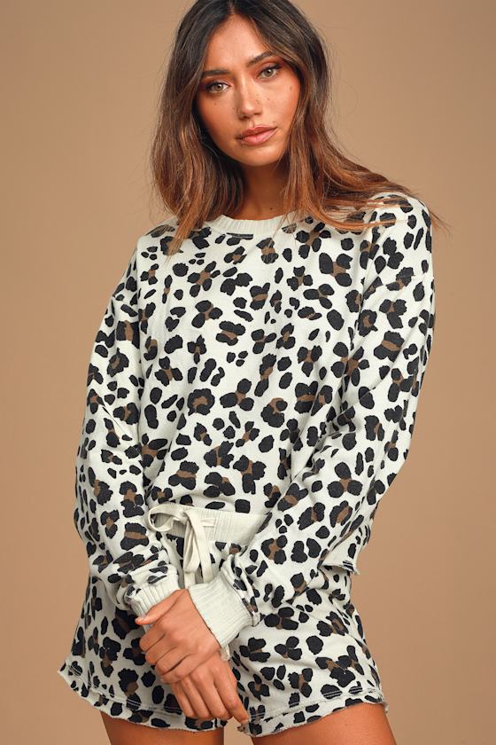 Wild Out Ivory Leopard Print Sweater 3