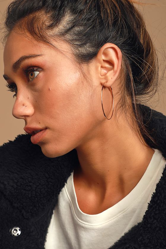 Simply Stylish Rose Gold Hoop Earrings 7