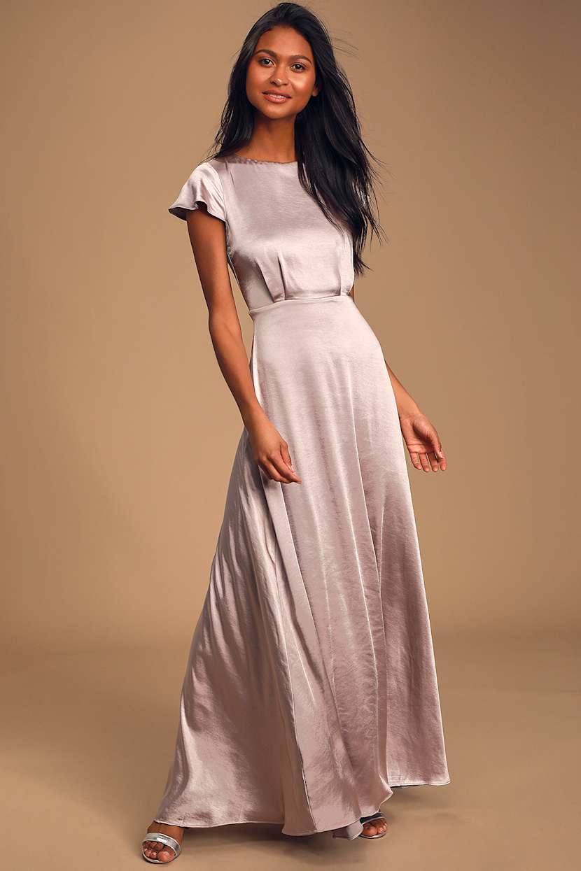lavender grey maxi dress Silver Sequin Maxi Dress - Celia main image 1