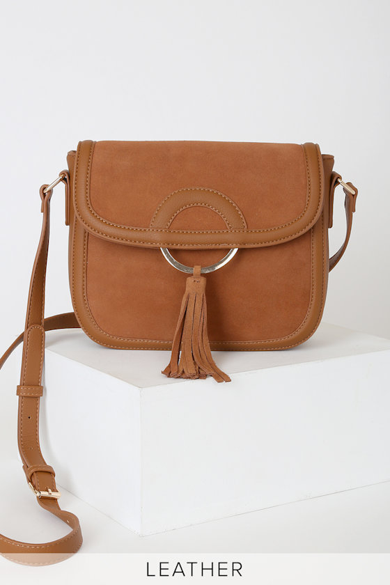 Lenox Cognac Suede Leather Purse 5