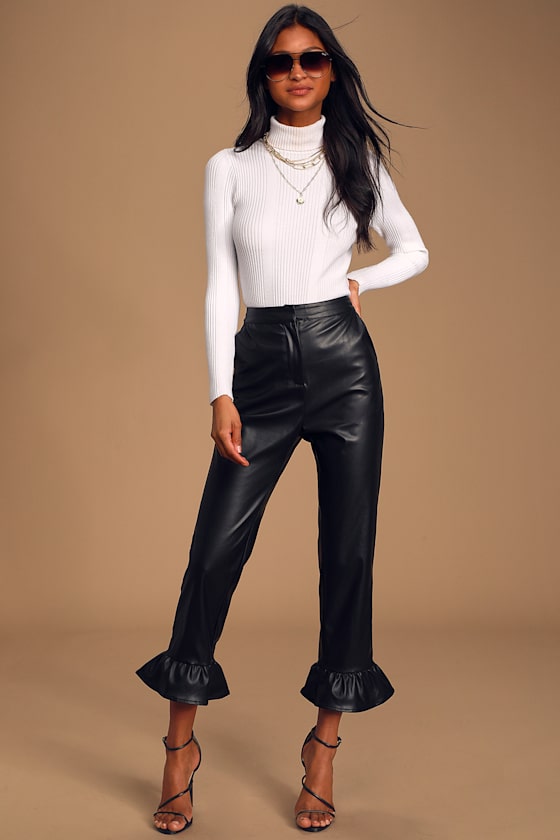 En Saison - Black Pants - Vegan Leather 