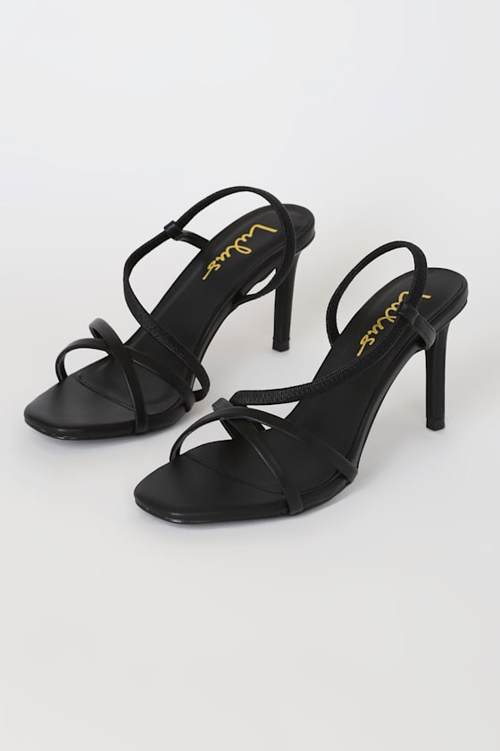 Byrdie Black Strappy High Heel Sandals 1