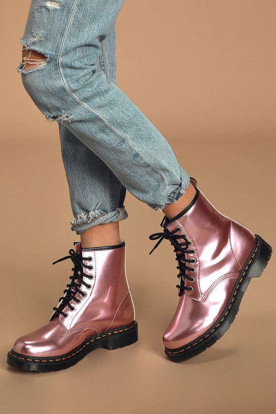 metallic pink doc martens